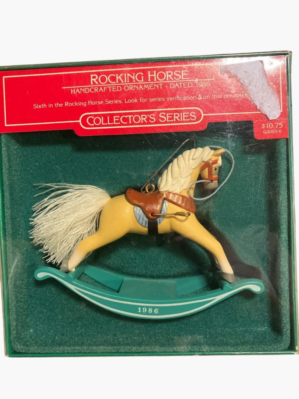 Hallmark 1986 Rocking Horse Ornament Collectors Series Handcrafted